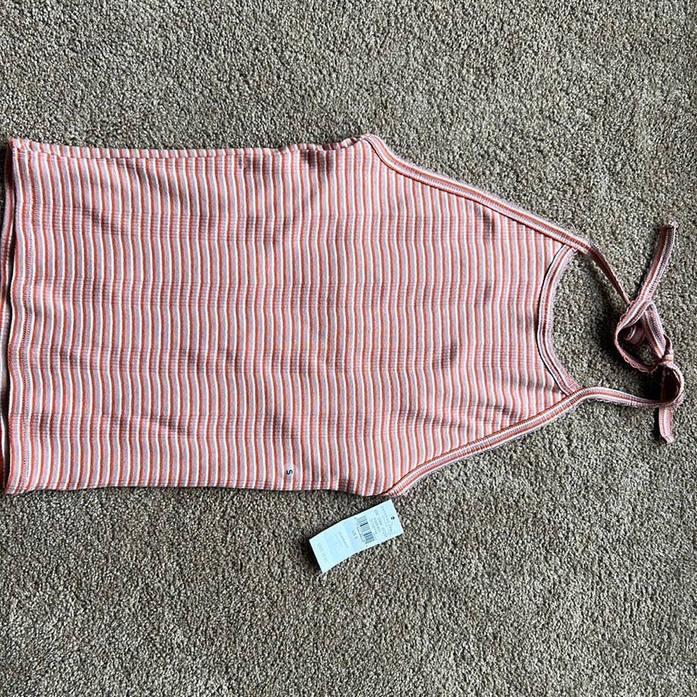 Pink and white tank top